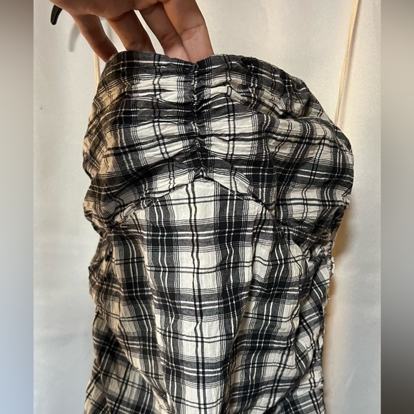 NWT Free People Endless Summer Brandie Plaid Midi Dress Tube Natural Combo - Picture 7 of 11
